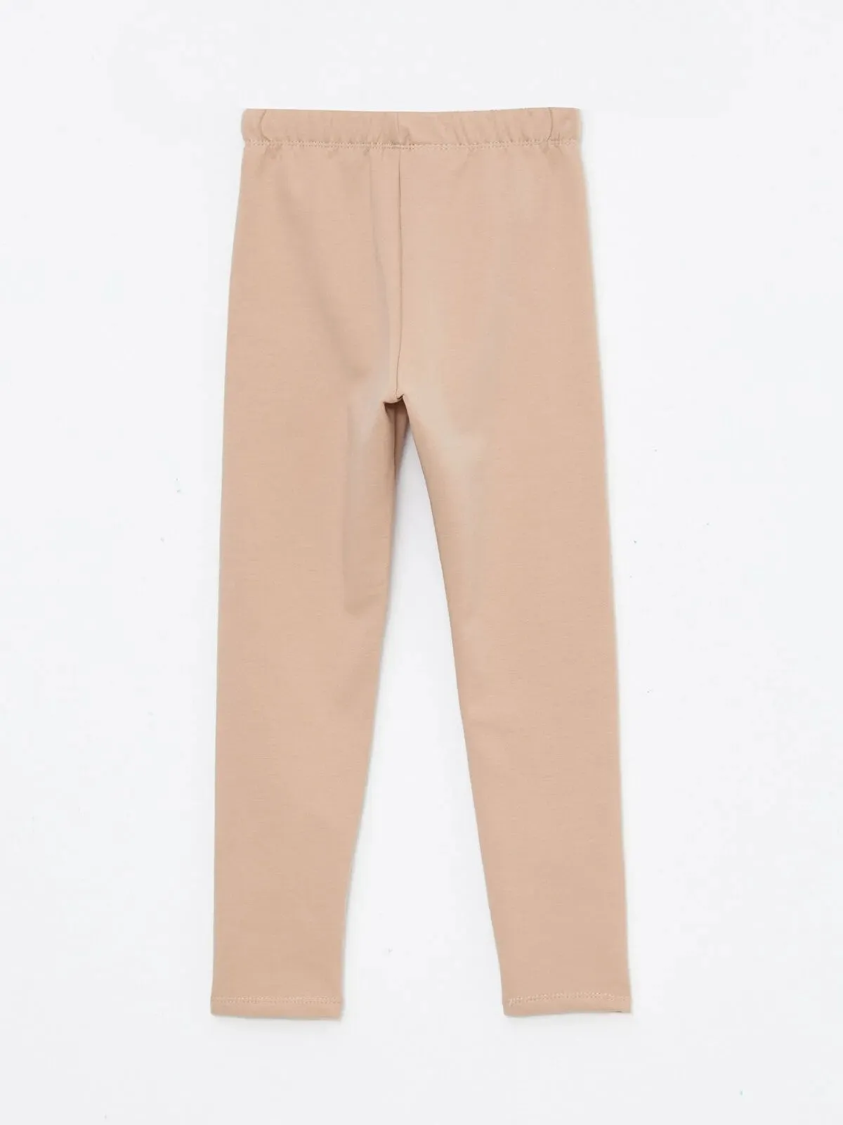 Elastic Waist Basic Fleece Lined Girls Long Leggings