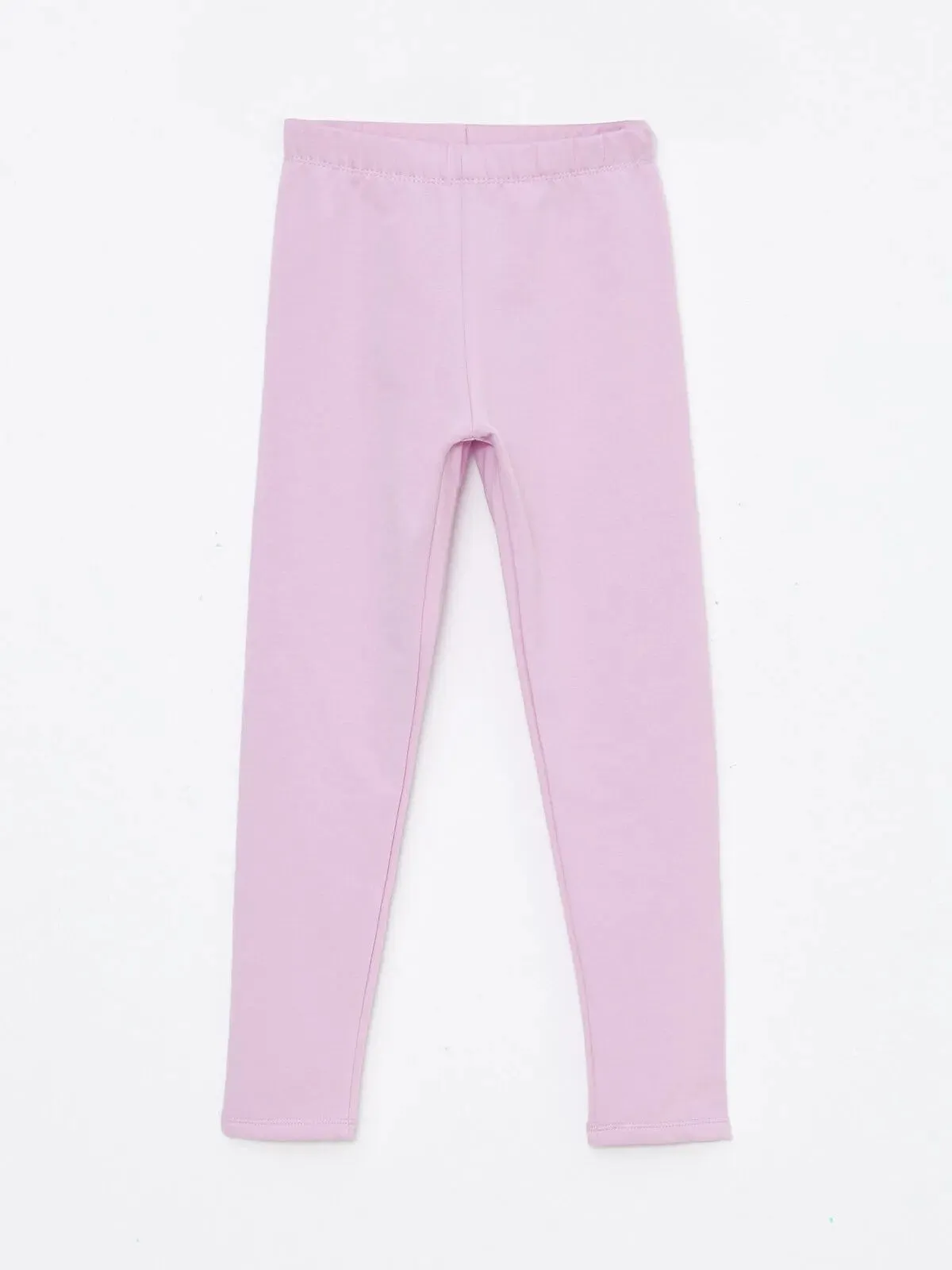 Elastic Waist Basic Fleece Lined Girls Long Leggings