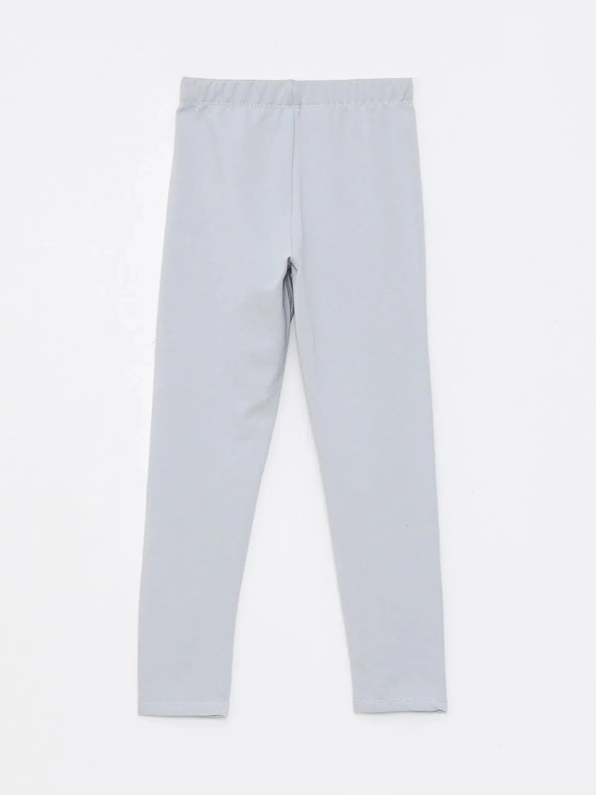 Elastic Waist Basic Fleece Lined Girls Long Leggings