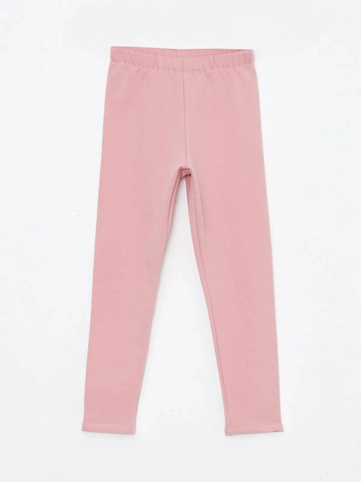 Elastic Waist Basic Fleece Lined Girls Long Leggings