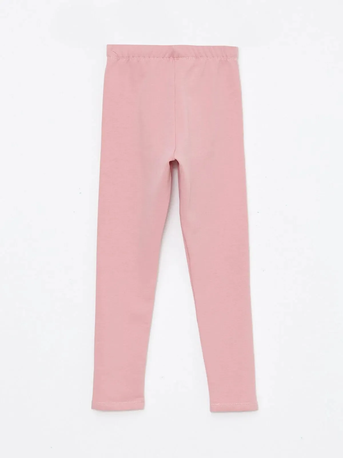 Elastic Waist Basic Fleece Lined Girls Long Leggings
