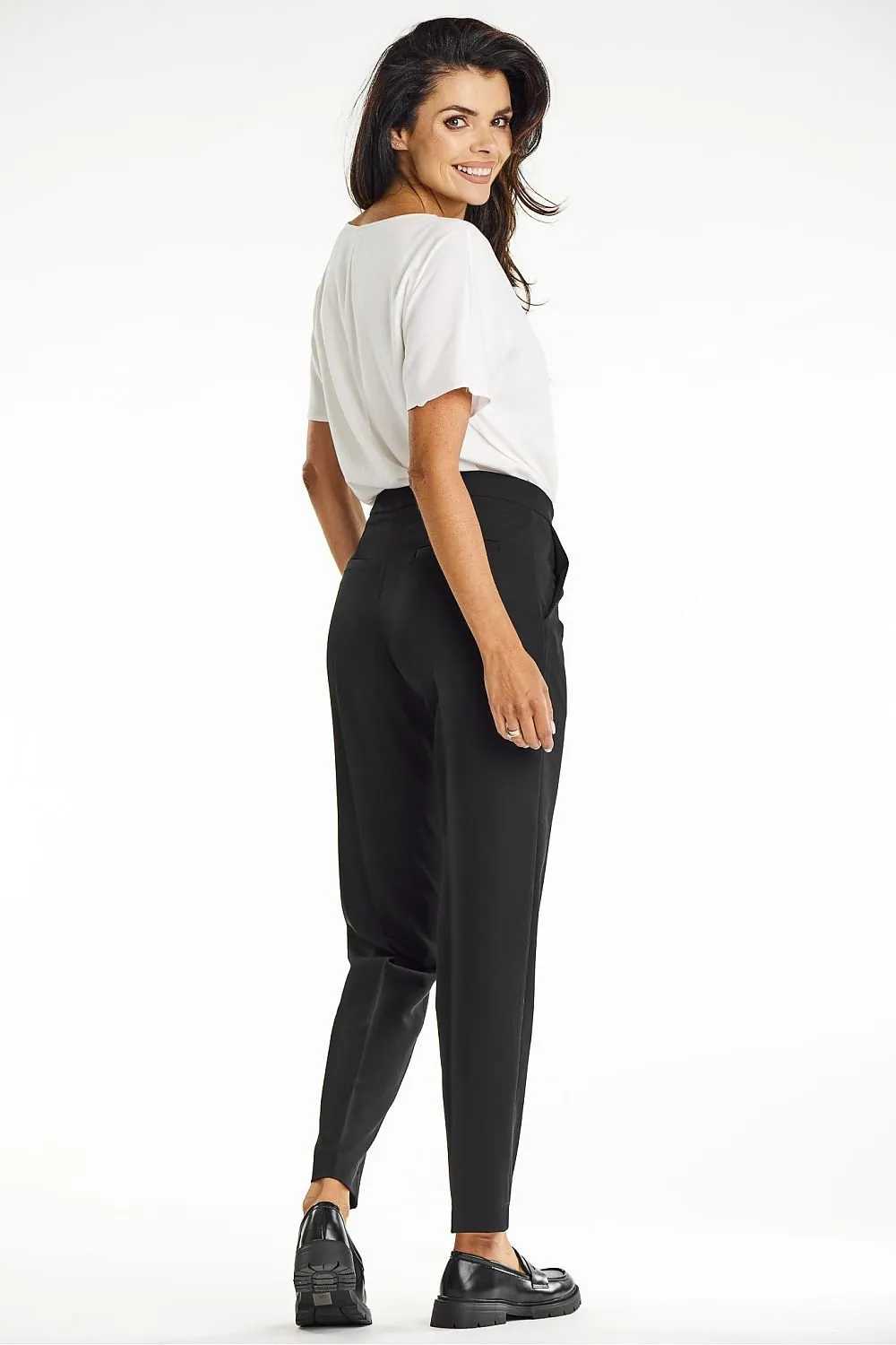 Elegant cigarette trousers with a crease