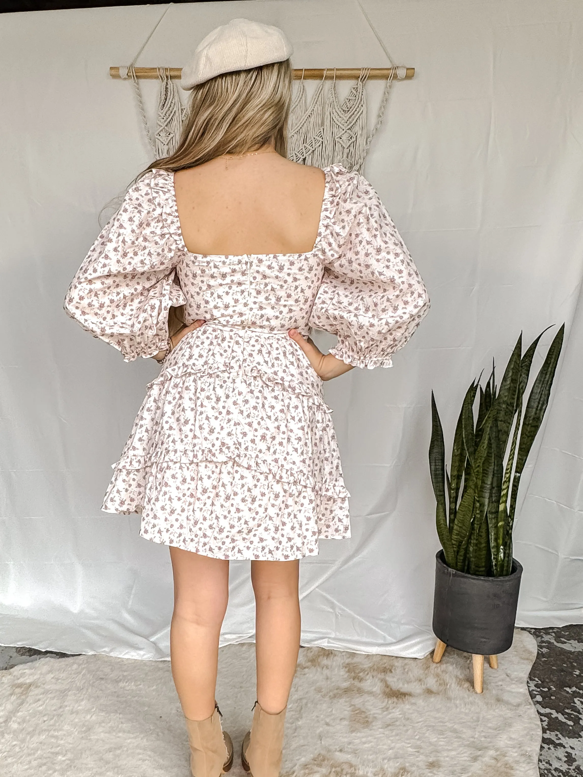 Elsa Rose print Mini Dress