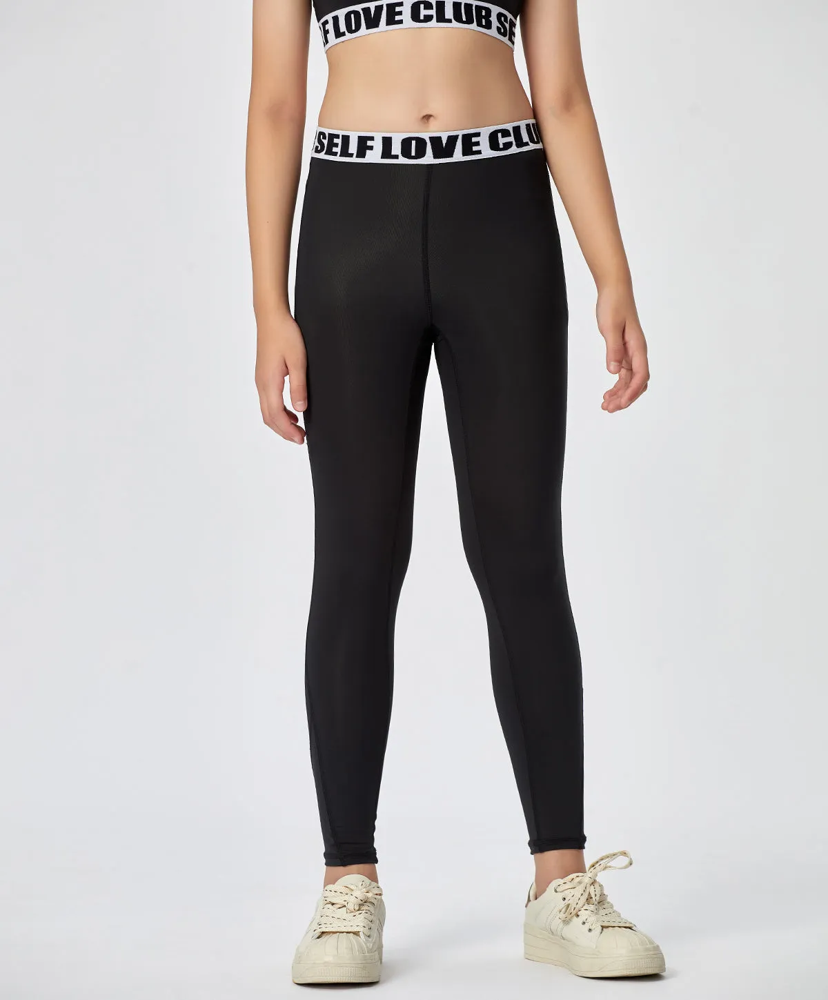 Energized Junior Digital Daydream Leggings with Slogan Elastic Band