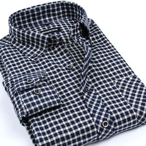 Fashion Casual Grid long-sleeved mens plaid shirts, Fashion Leisure styles lim fit flannel shirt