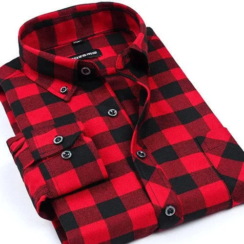 Fashion Casual Grid long-sleeved mens plaid shirts, Fashion Leisure styles lim fit flannel shirt