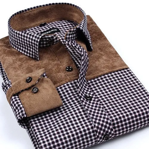 Fashion Casual Grid long-sleeved mens plaid shirts, Fashion Leisure styles lim fit flannel shirt