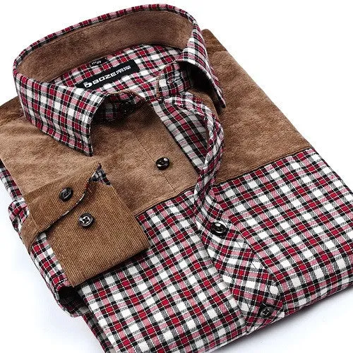 Fashion Casual Grid long-sleeved mens plaid shirts, Fashion Leisure styles lim fit flannel shirt