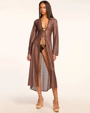 Fatima Zig Zag Coverup Dress - Bronze