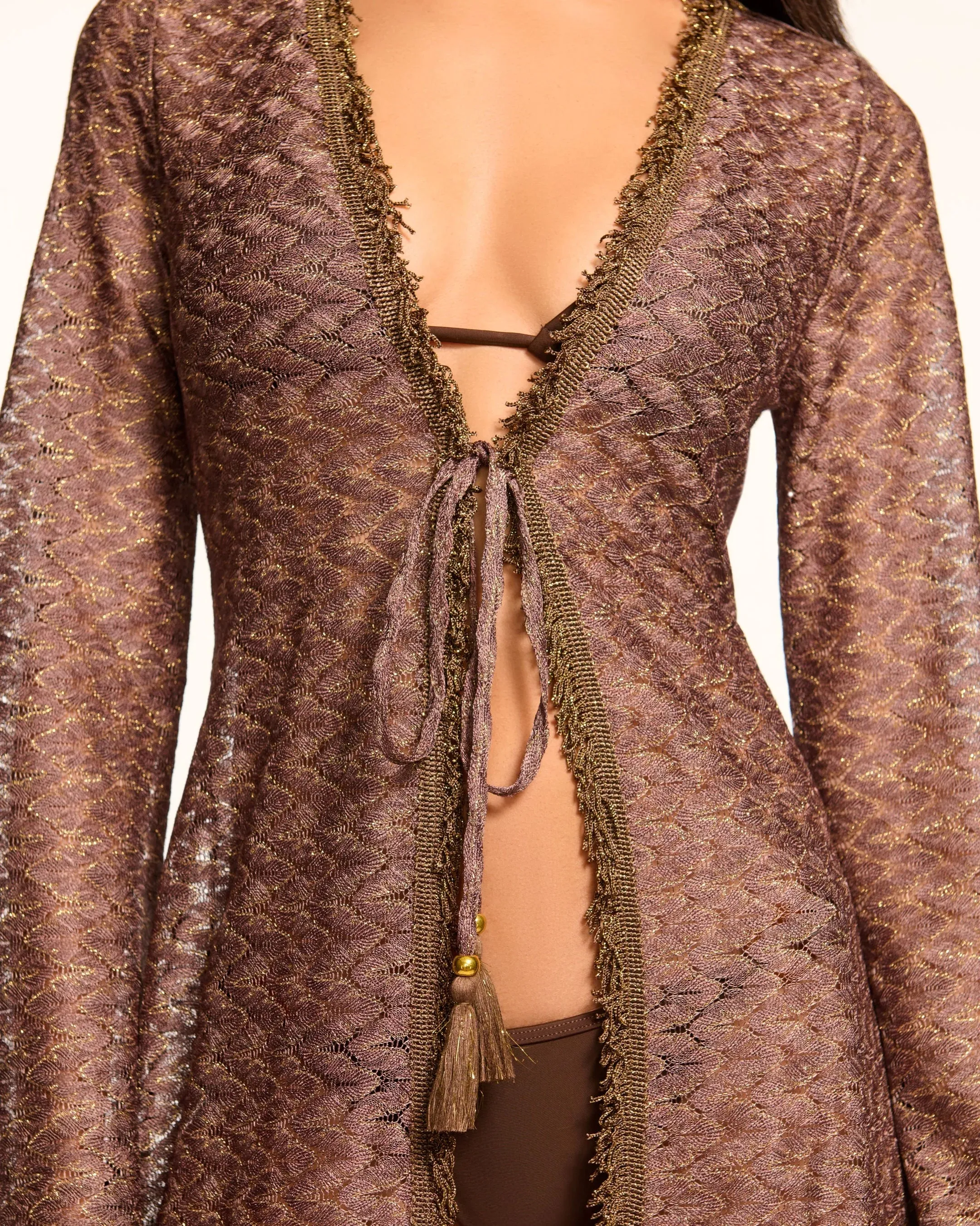 Fatima Zig Zag Coverup Dress - Bronze