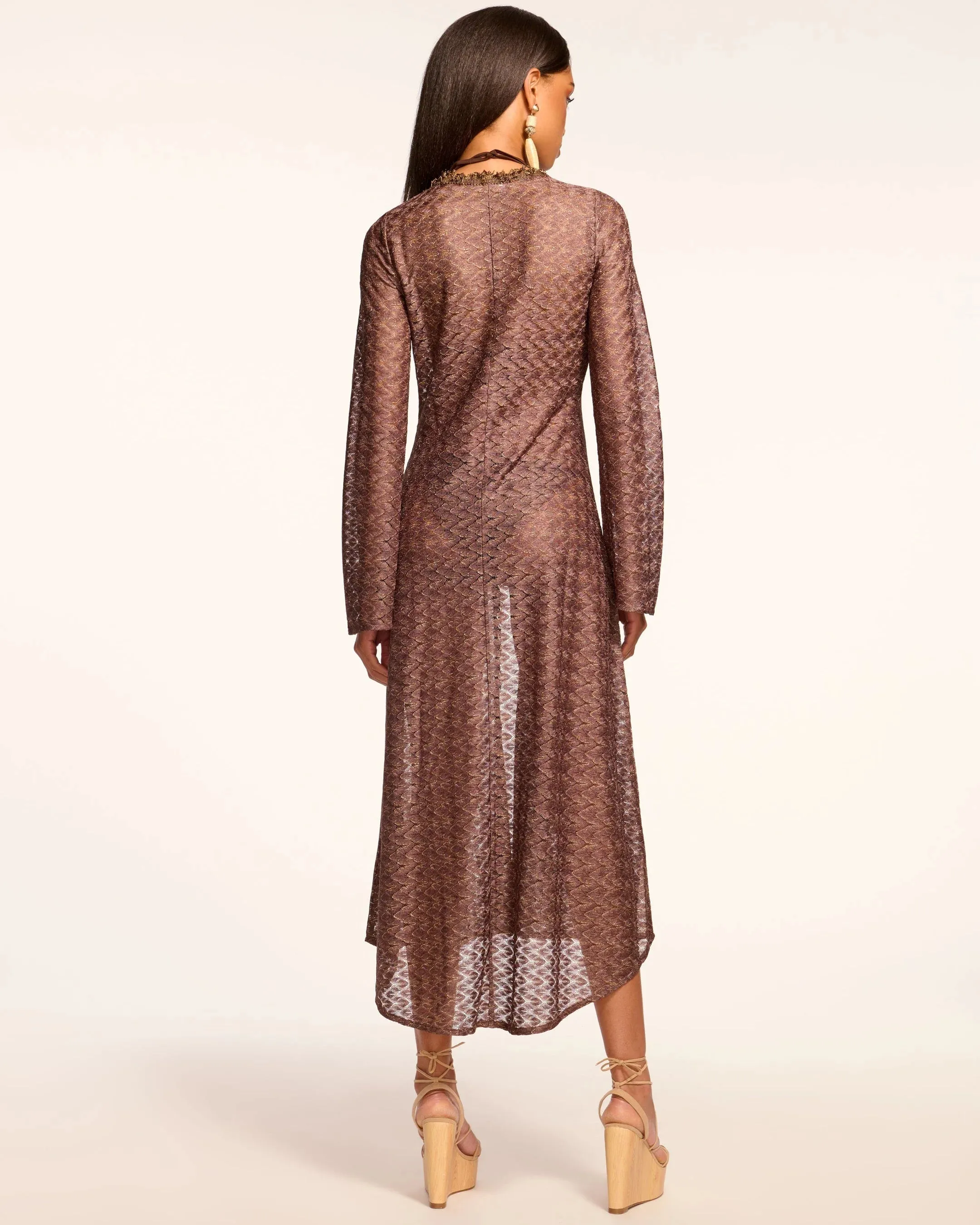 Fatima Zig Zag Coverup Dress - Bronze