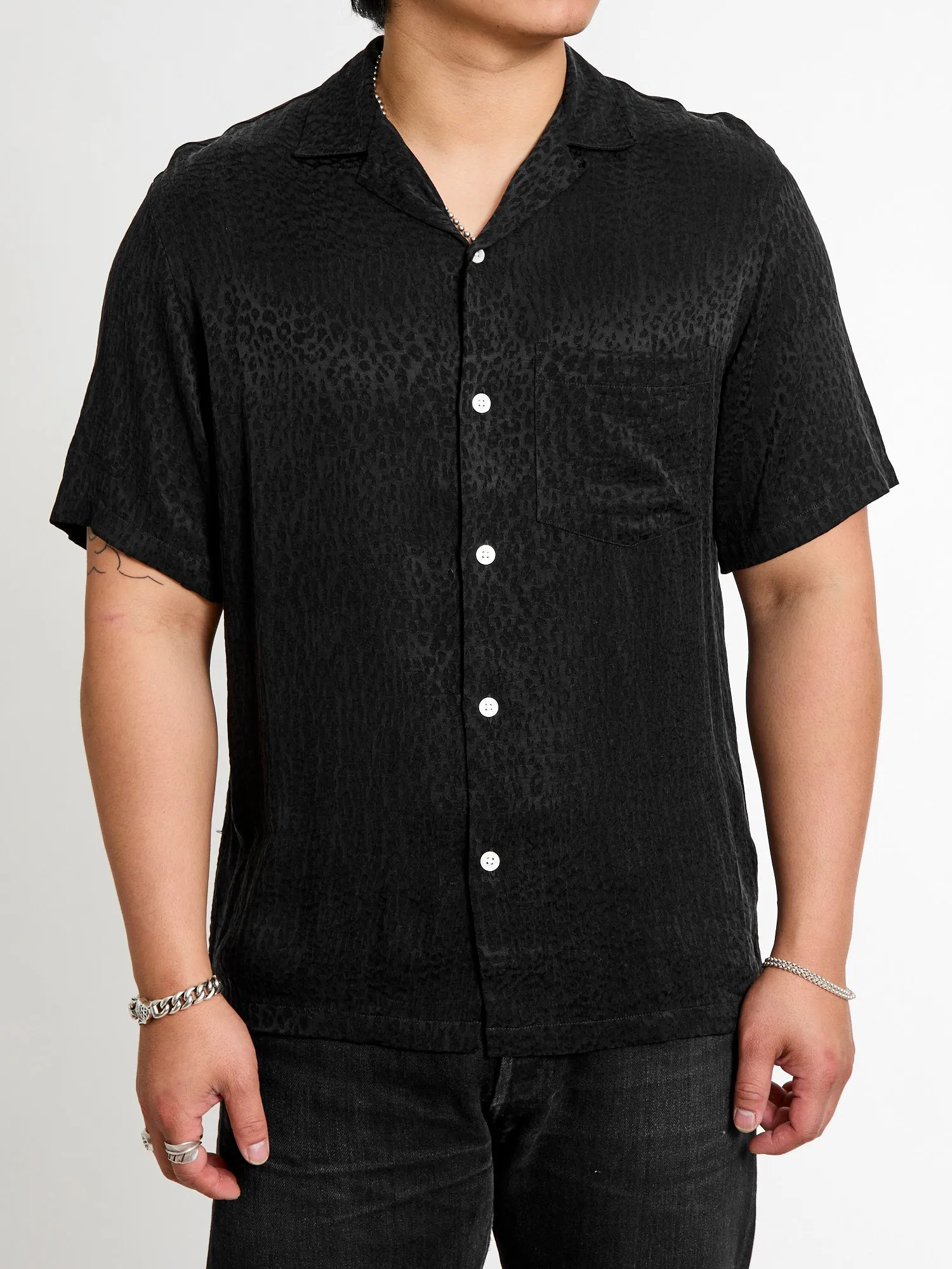 Finger Print Shirt in Black