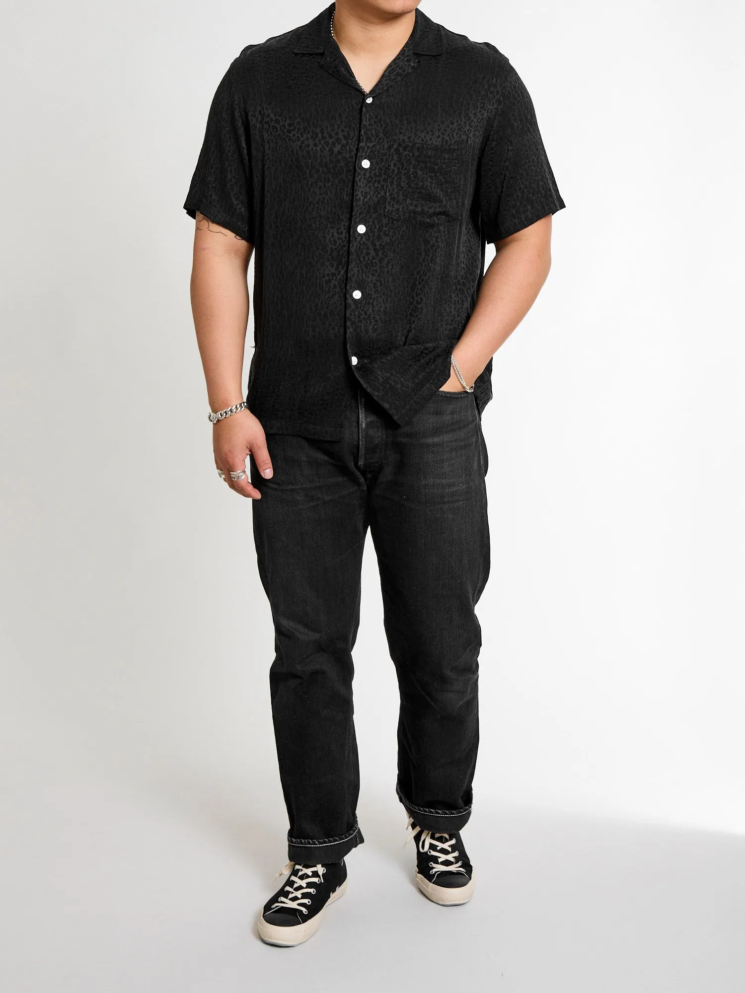 Finger Print Shirt in Black
