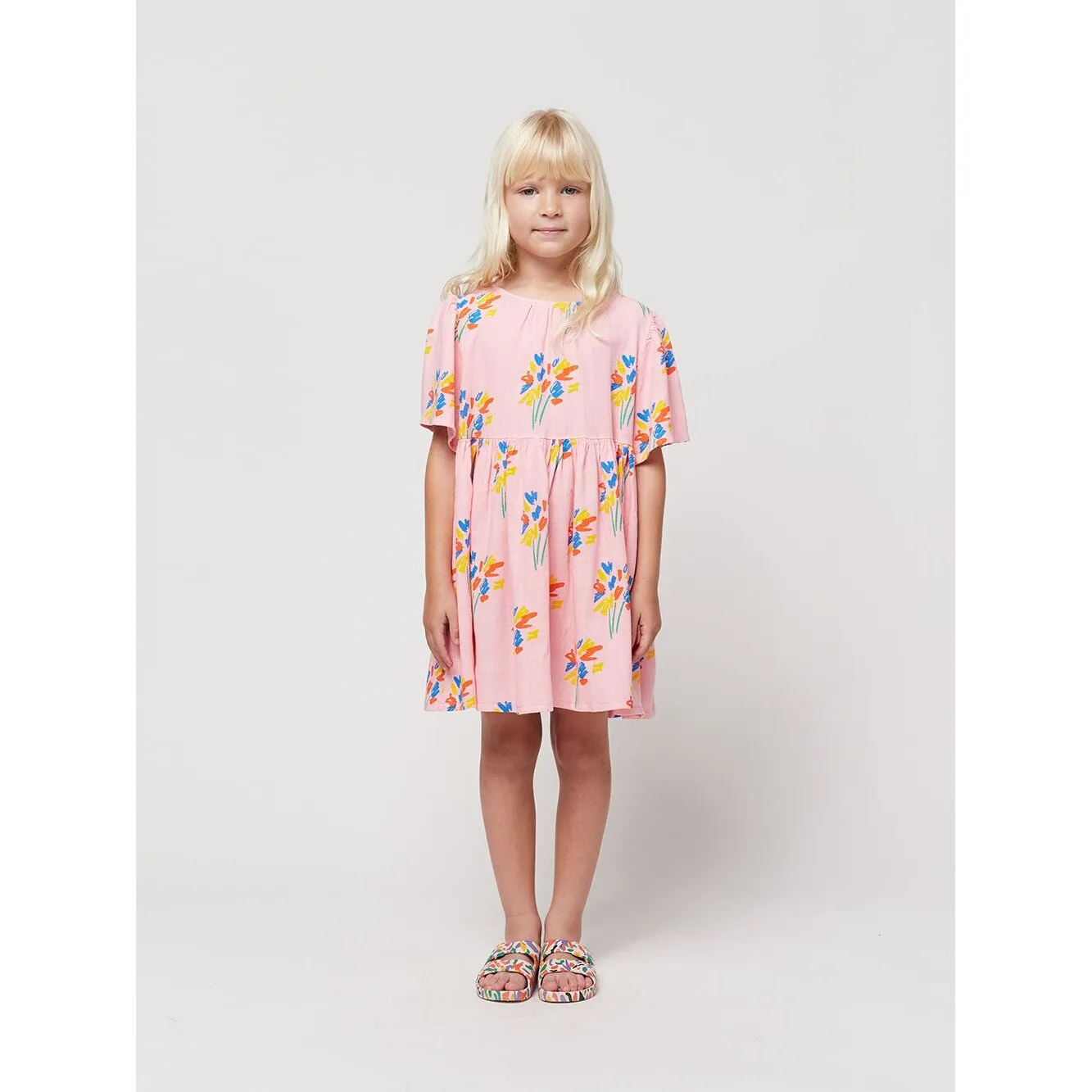 Fireworks All Over Flounce Sleeves Woven Dress