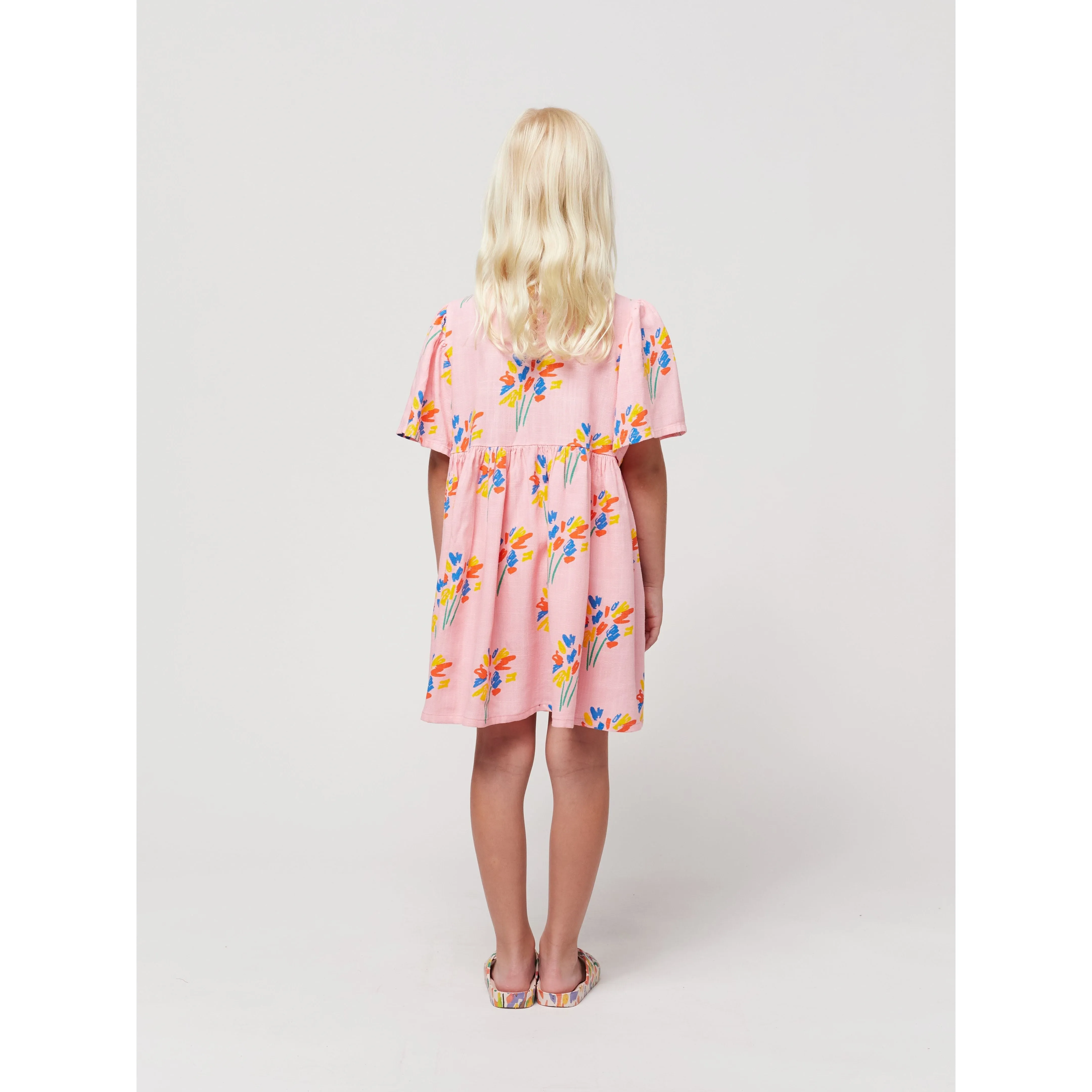 Fireworks All Over Flounce Sleeves Woven Dress