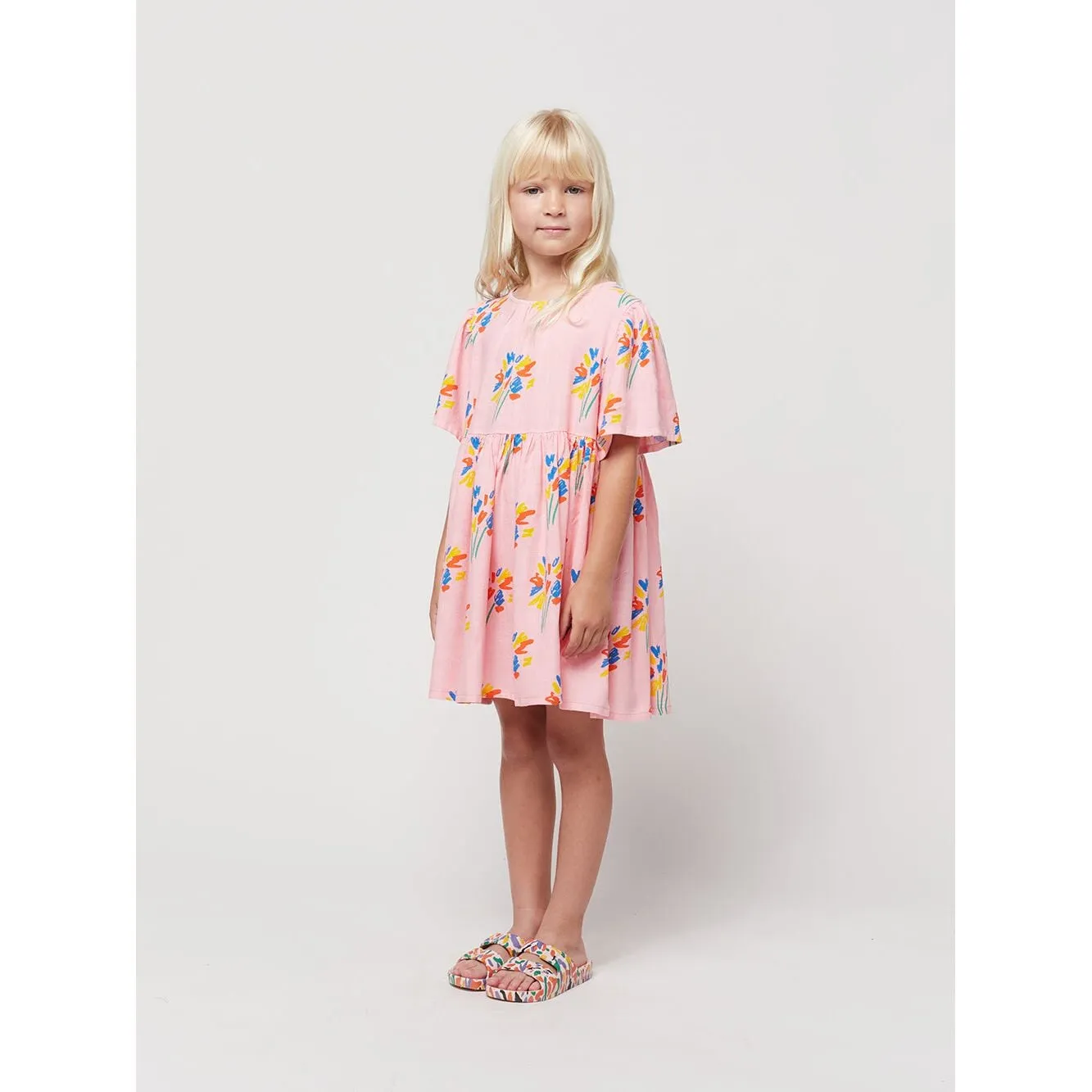 Fireworks All Over Flounce Sleeves Woven Dress