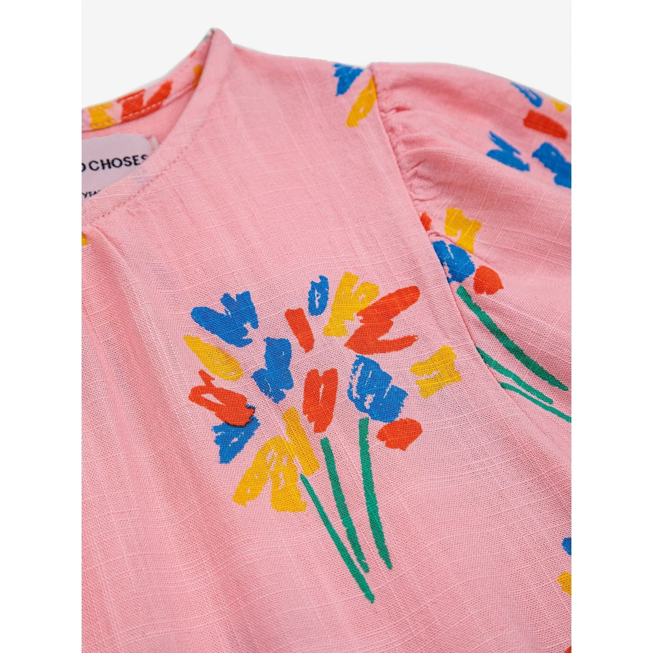 Fireworks All Over Flounce Sleeves Woven Dress