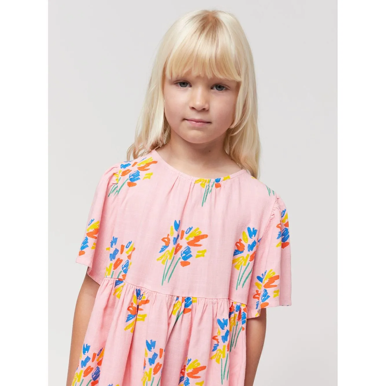 Fireworks All Over Flounce Sleeves Woven Dress