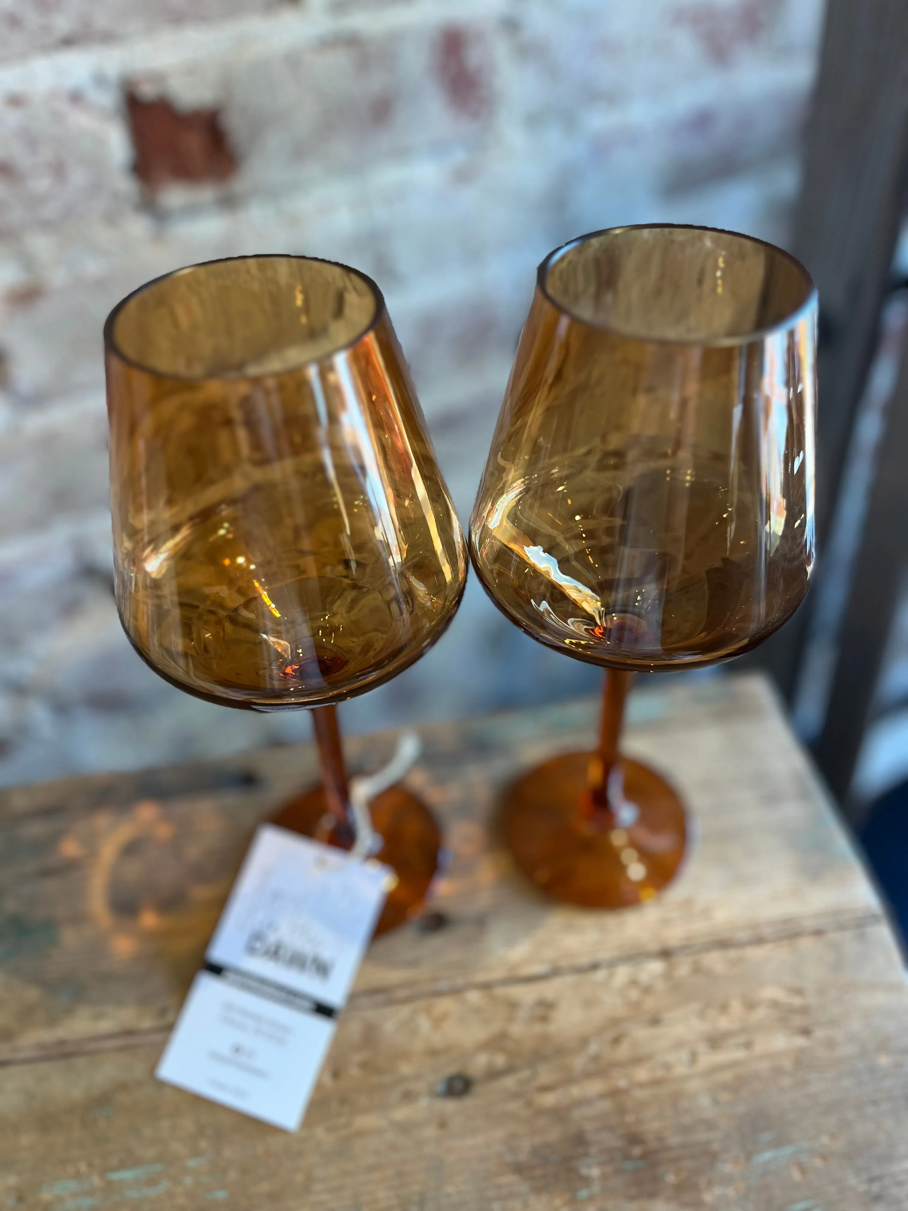 Floating Acrylic Glass Set- Burnt Orange