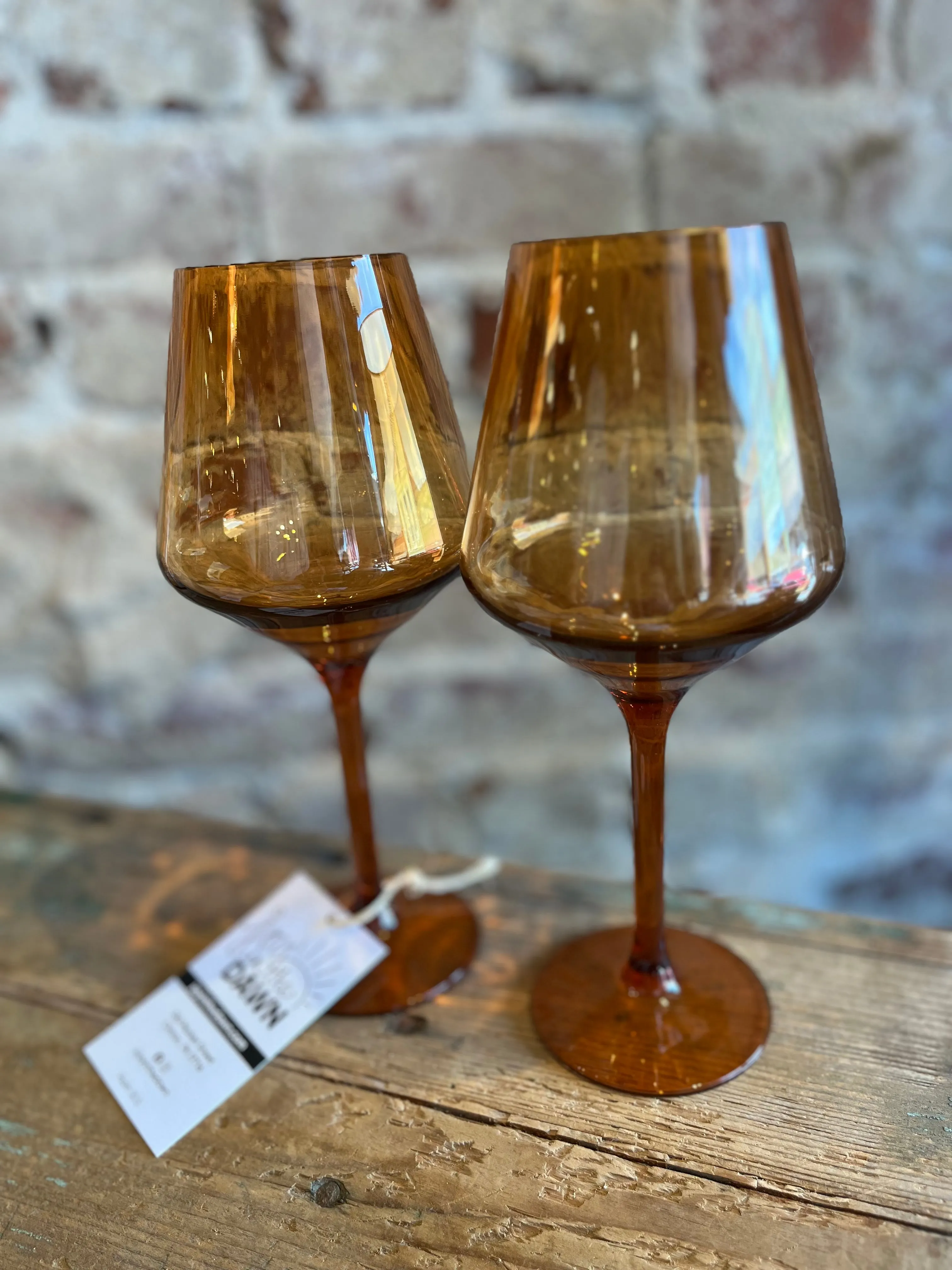 Floating Acrylic Glass Set- Burnt Orange