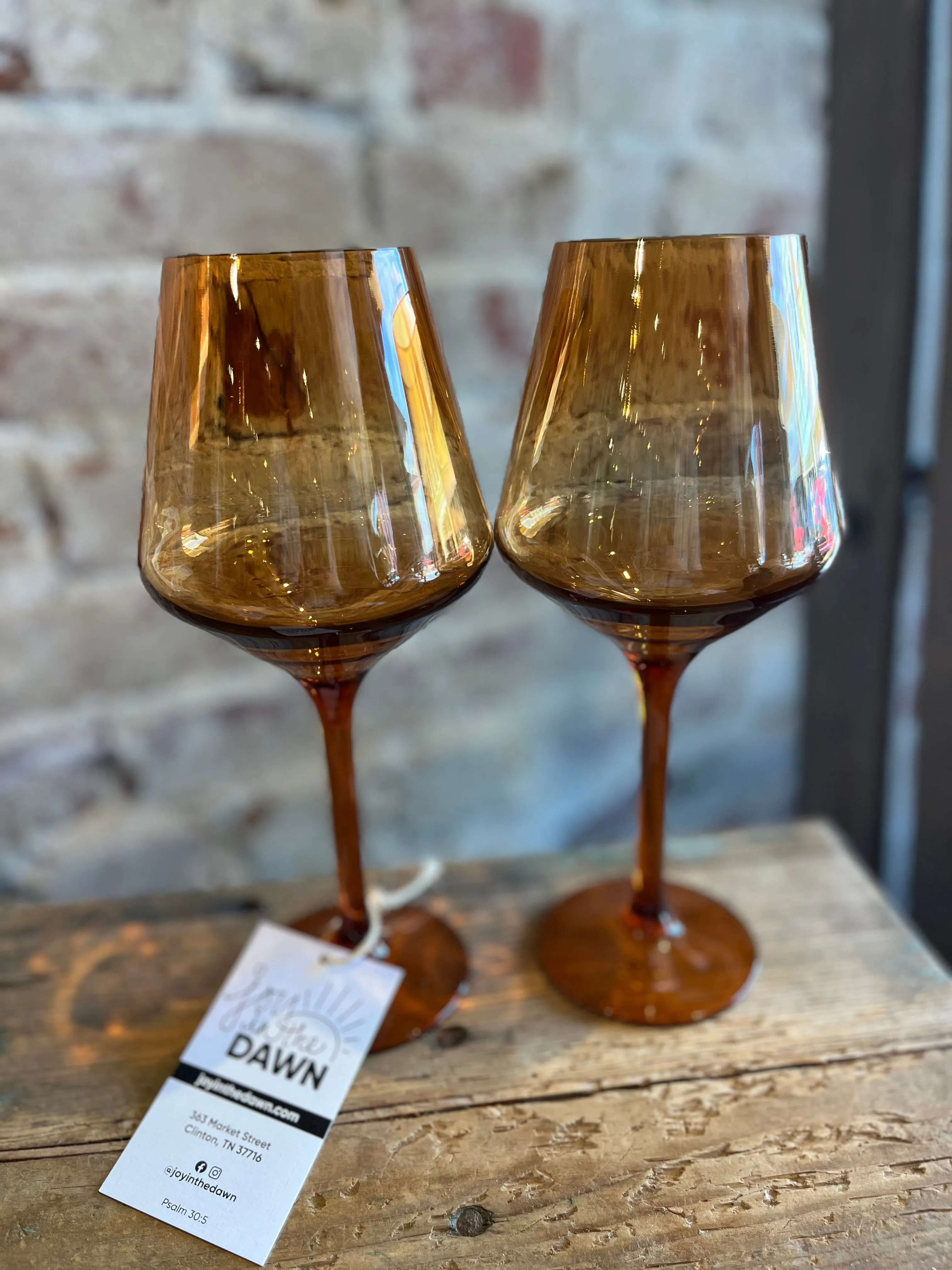 Floating Acrylic Glass Set- Burnt Orange