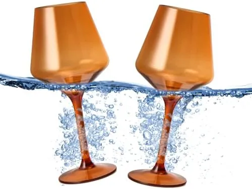 Floating Acrylic Glass Set- Burnt Orange