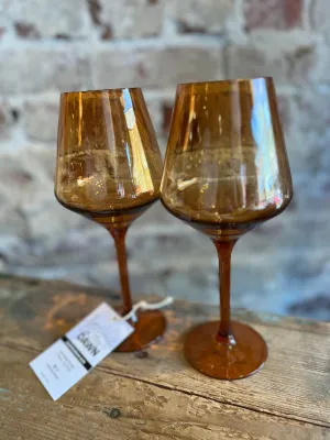 Floating Acrylic Glass Set- Burnt Orange