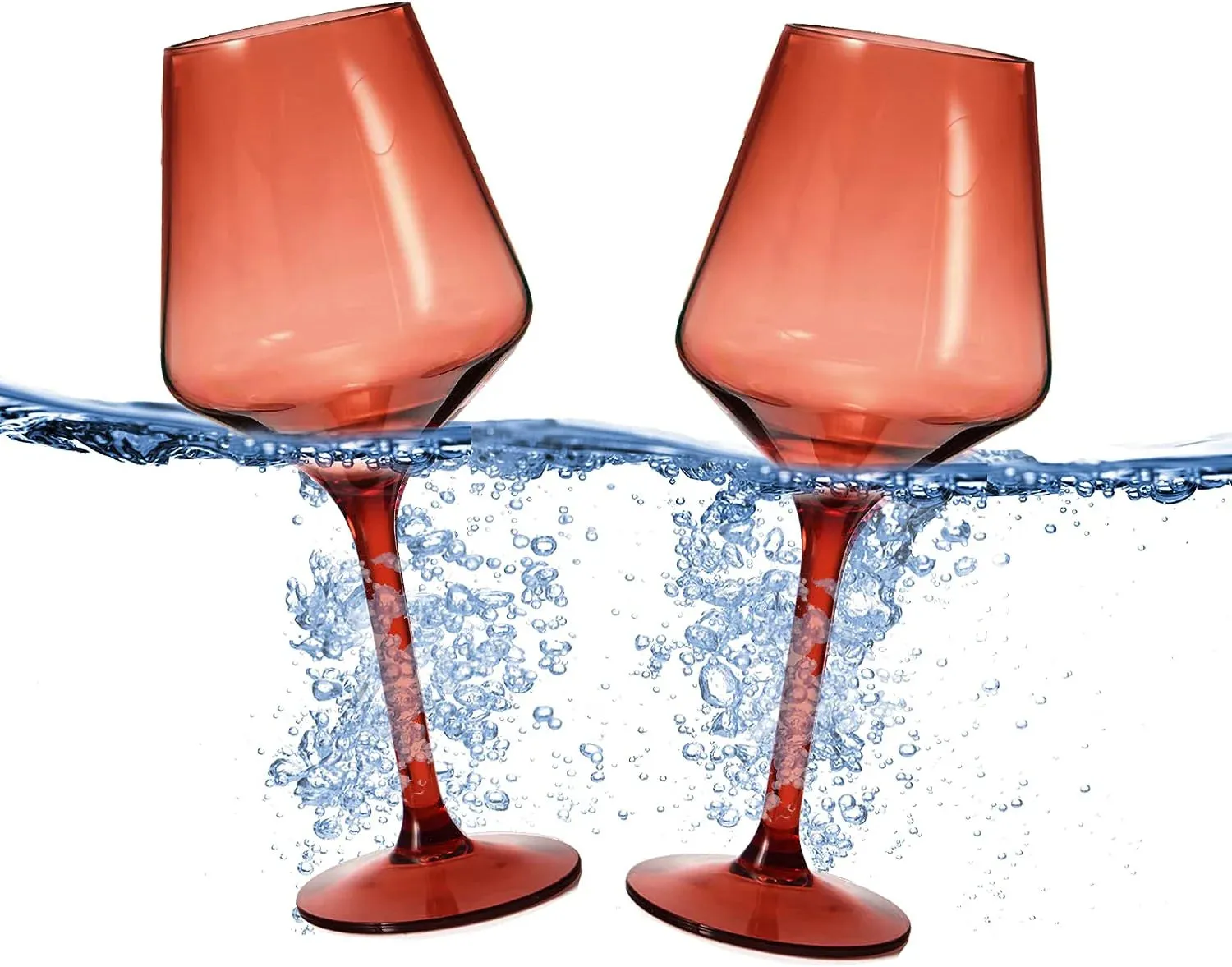 Floating Acrylic Glass Set- Muted Red