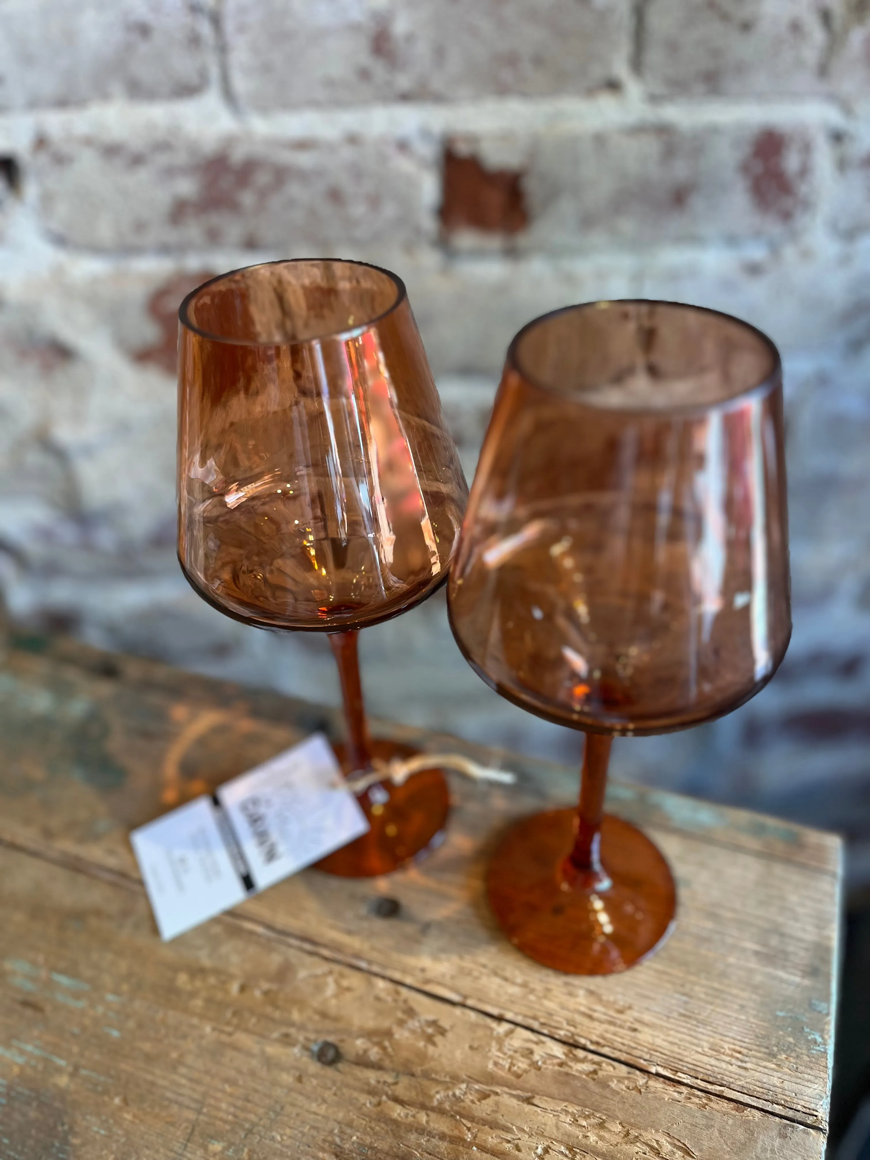 Floating Acrylic Glass Set- Muted Red