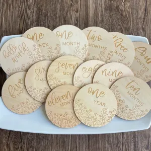 Floral Baby's First Year Milestone Disc Set