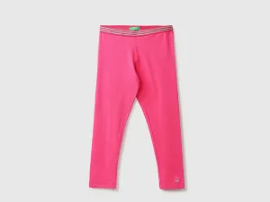 Fuchsia Legging With Lurex Waist Band