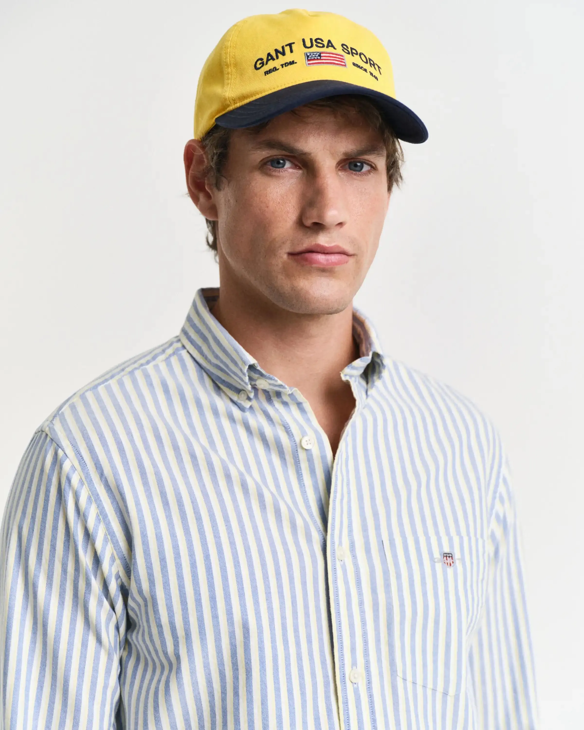 GANT Mens Regular Oxford Stripe Shirt Rich Blue