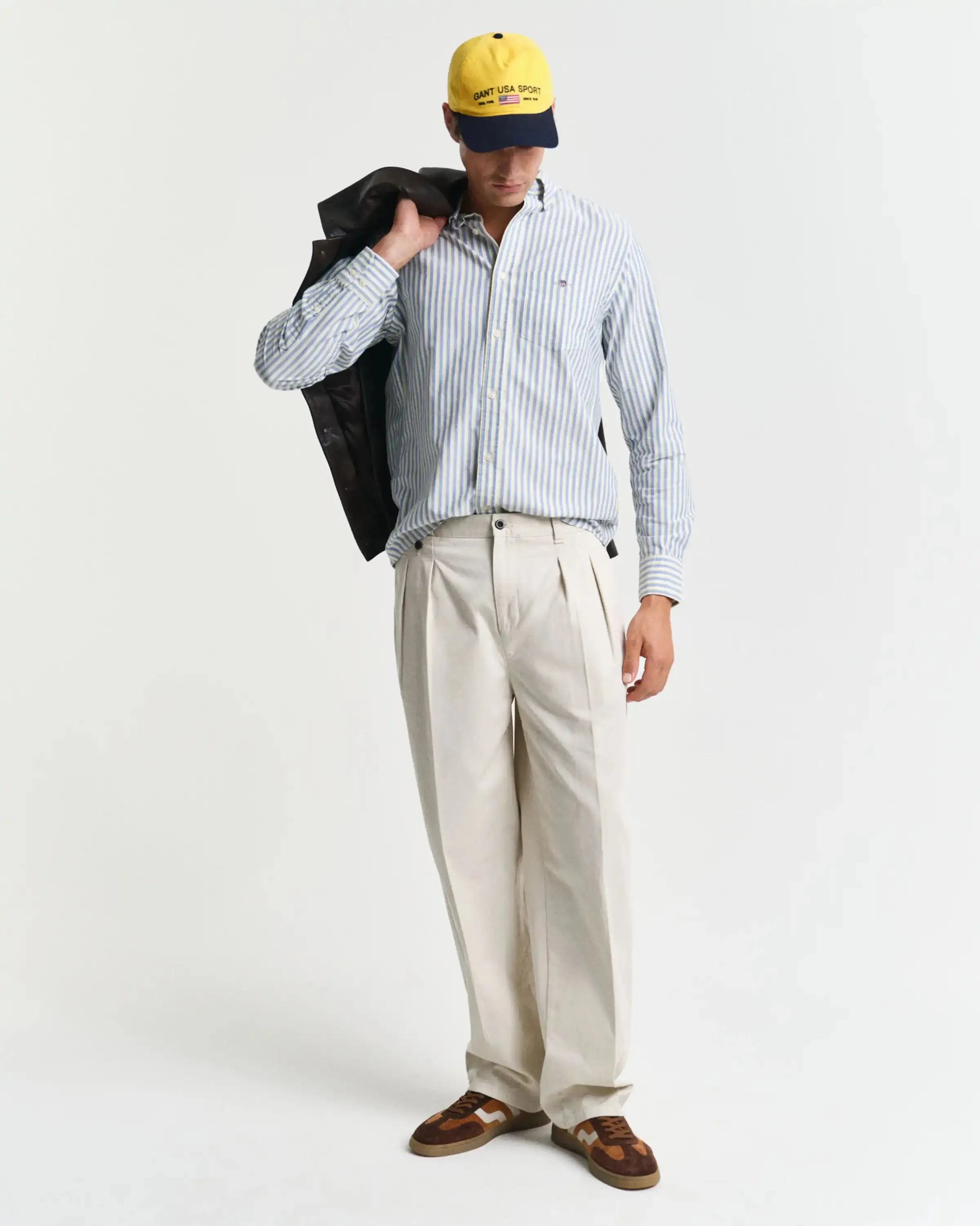GANT Mens Regular Oxford Stripe Shirt Rich Blue