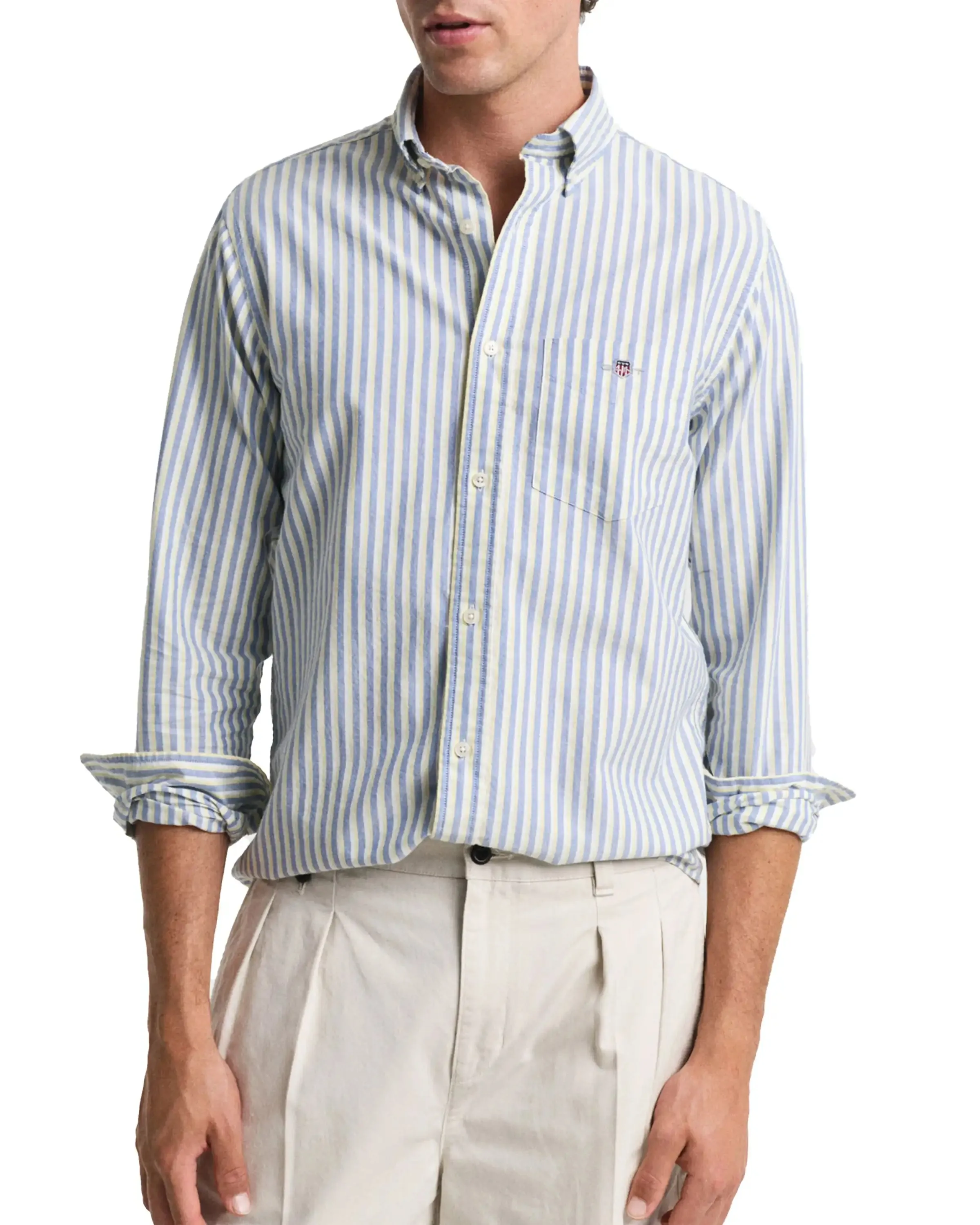 GANT Mens Regular Oxford Stripe Shirt Rich Blue