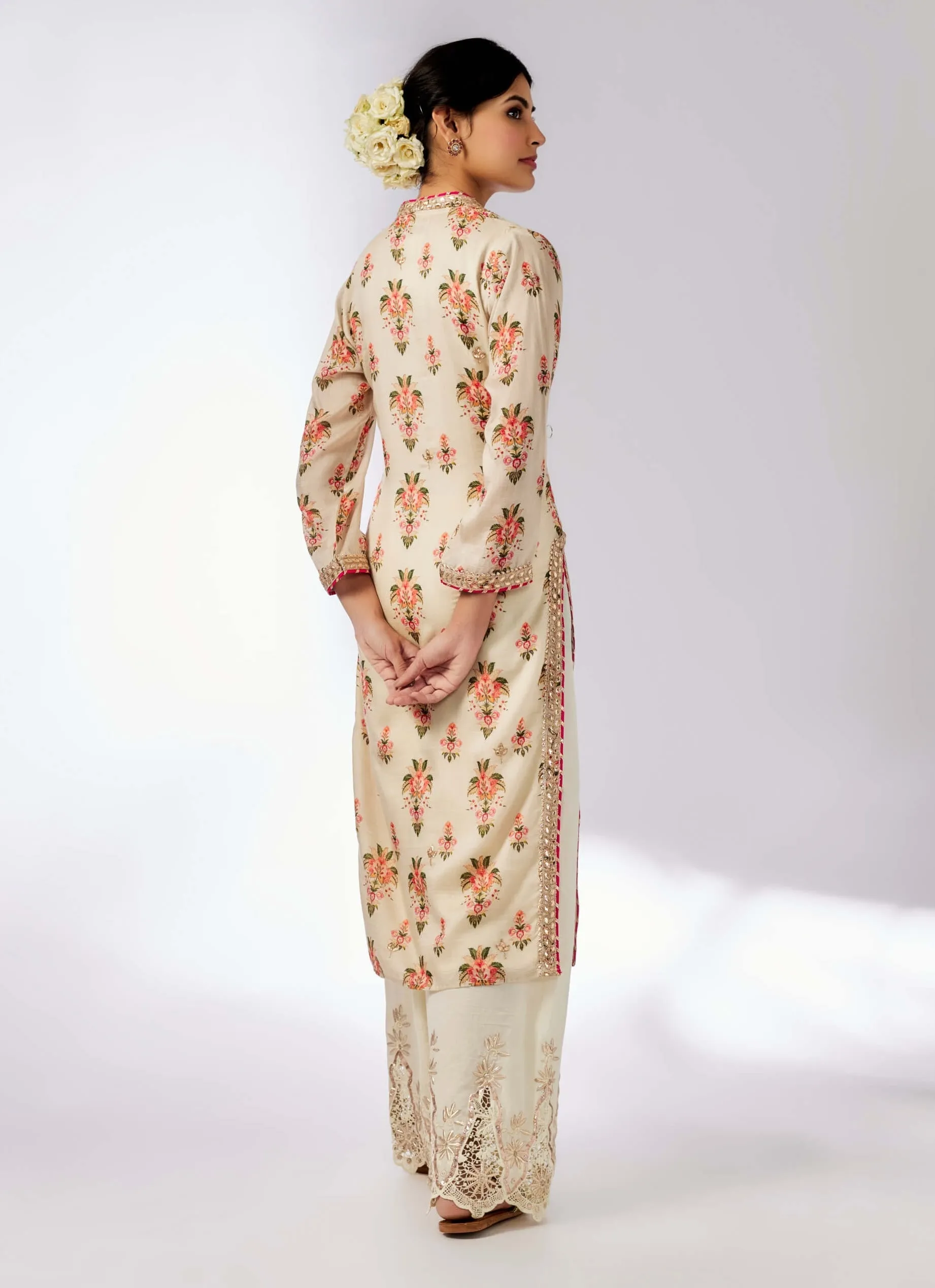 Gargi printed ivory tunic
