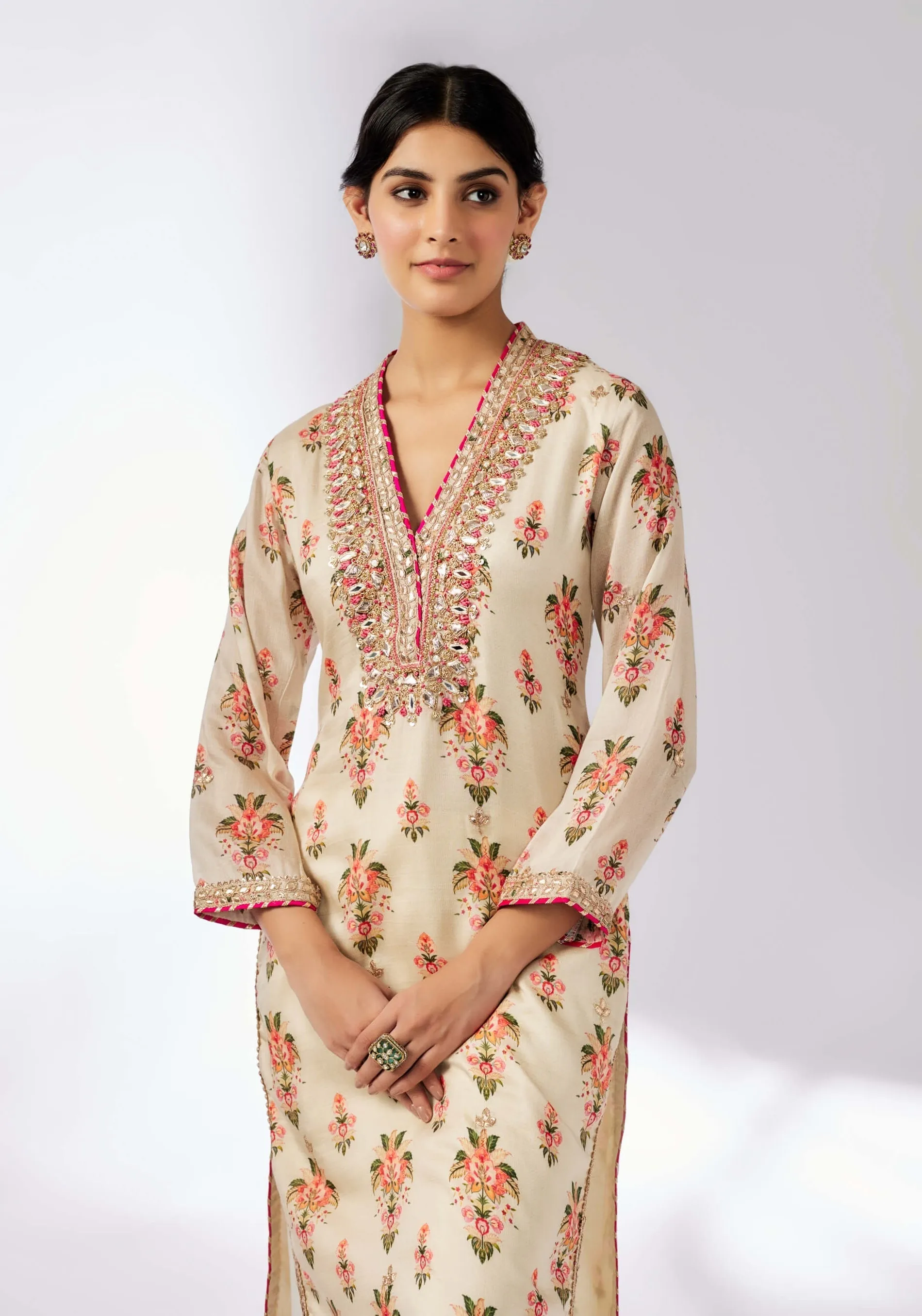 Gargi printed ivory tunic