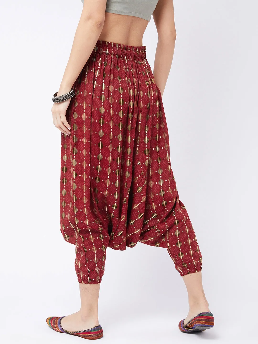 Garnet Red Harem Pant