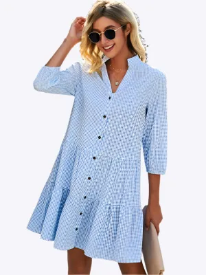Garnette - Soft Blue Shade Woman's Summer Dress