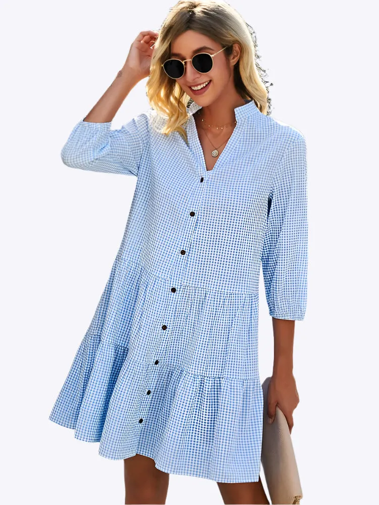 Garnette - Soft Blue Shade Woman's Summer Dress
