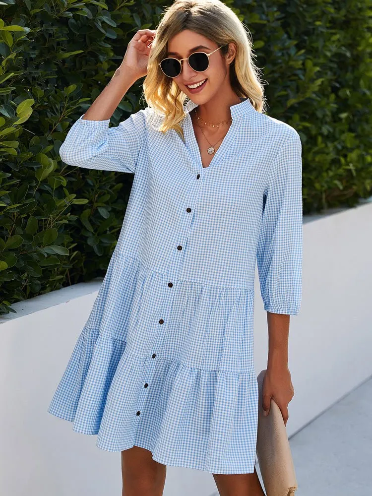 Garnette - Soft Blue Shade Woman's Summer Dress