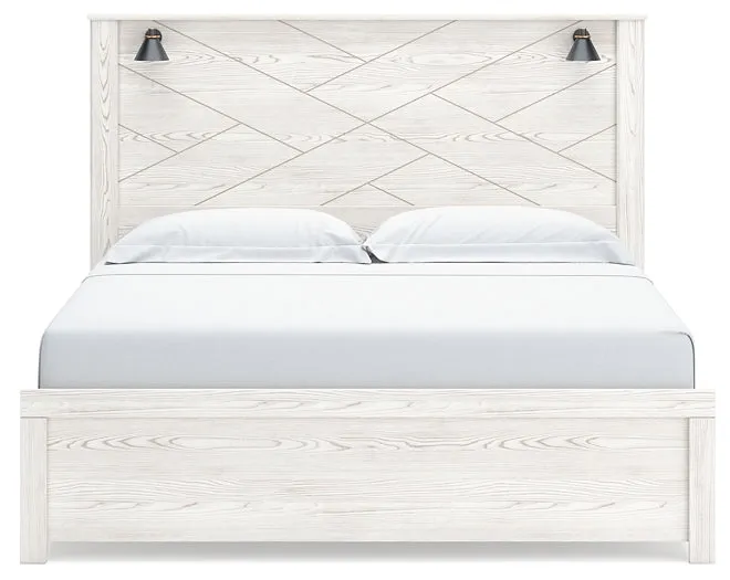 Gerridan King Panel Bed with Mirrored Dresser, Chest and 2 Nightstands