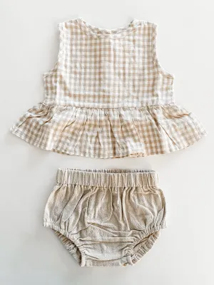 Gingham Peplum Set