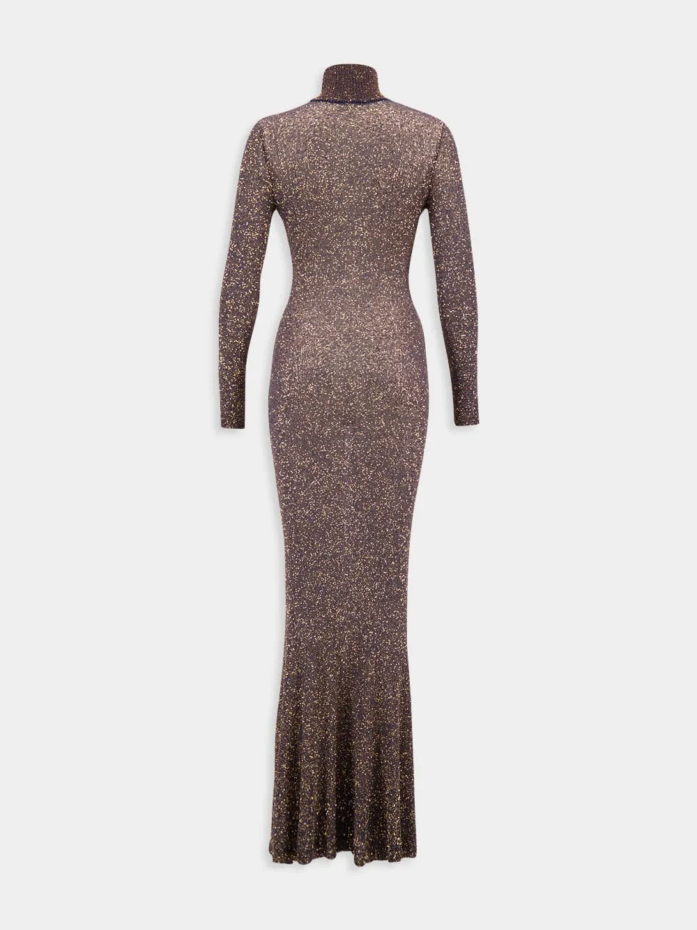 Glittering High-Neck Gown
