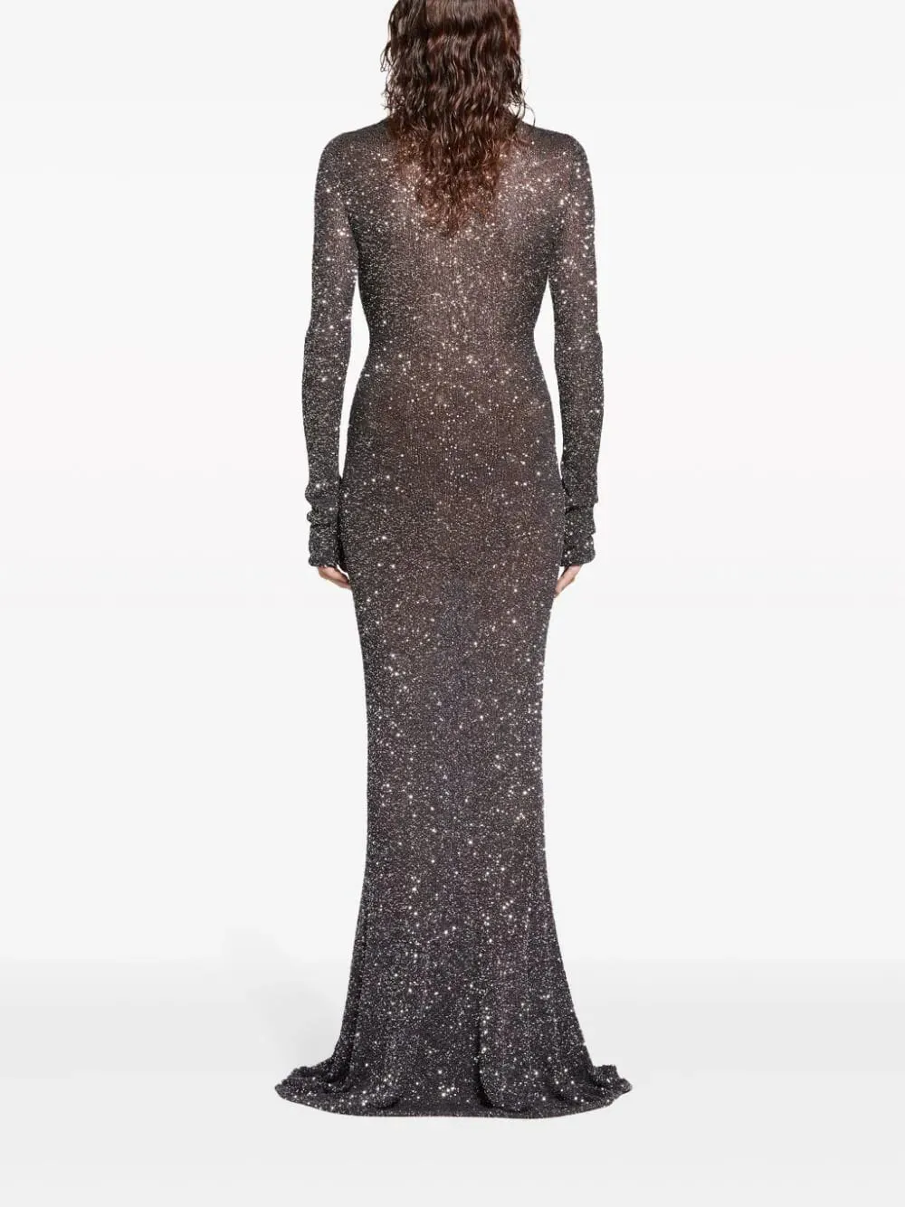 Glittering High-Neck Gown