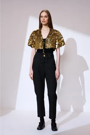 Gold jacket crop top