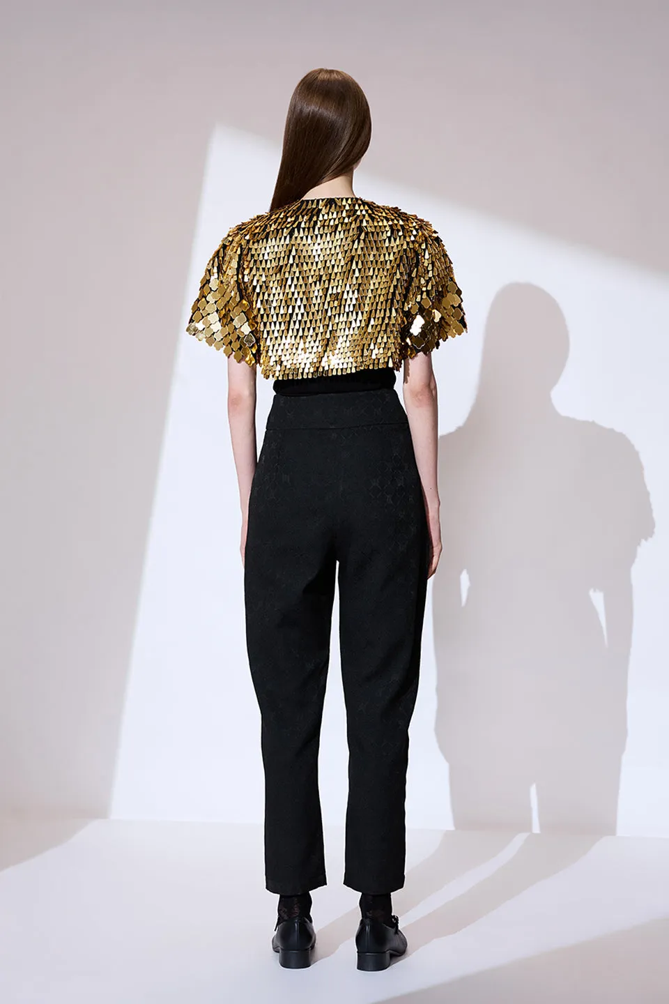 Gold jacket crop top