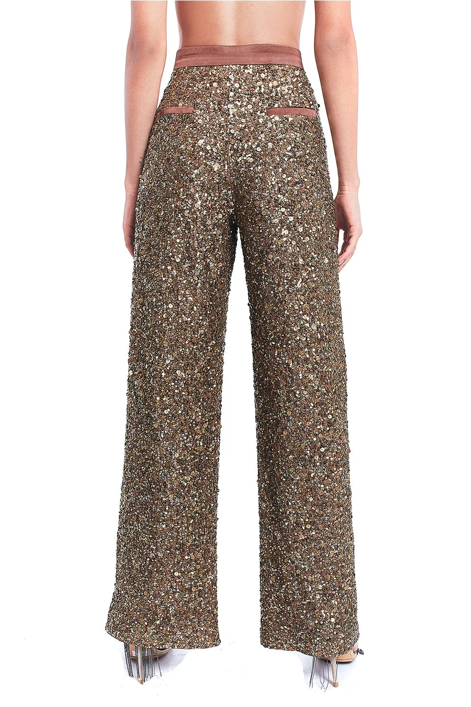 Gold sequin pants
