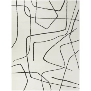 Goodrow Abstract Charcoal/White Area Rug Mercury Row® Rug Size: Rectangle 4'4" x 6'