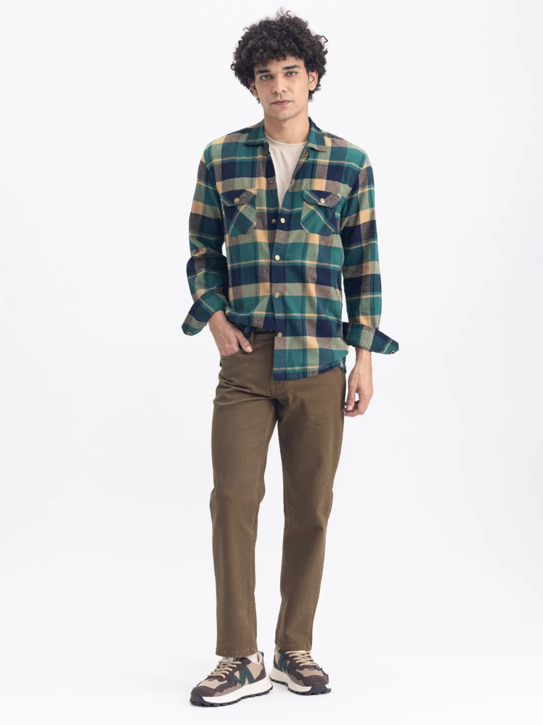 Green Flannel Cotton Shirt