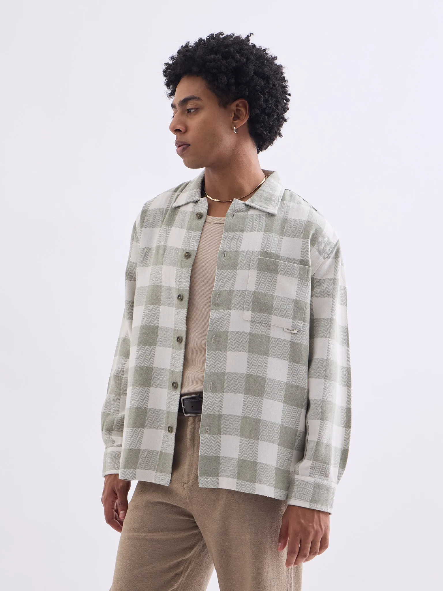 Green Flannel Overshirt